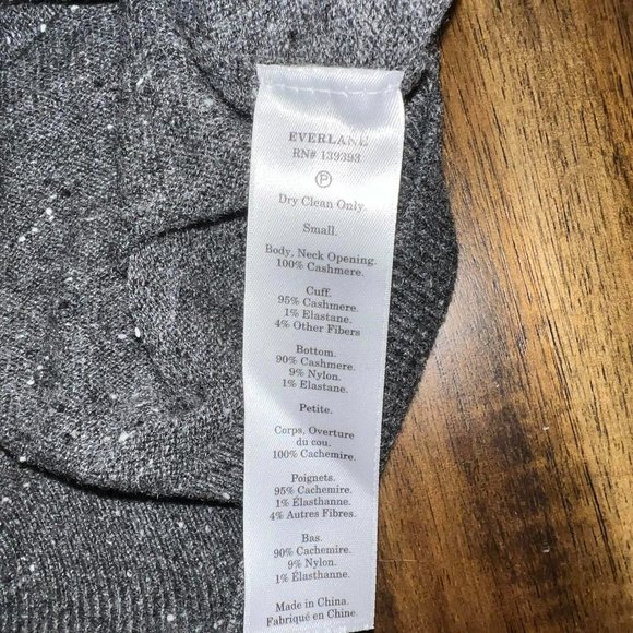 Everlane Men's Grade A Cashmere Crew Neck Sweater Small Gray - Picture 6 of 8